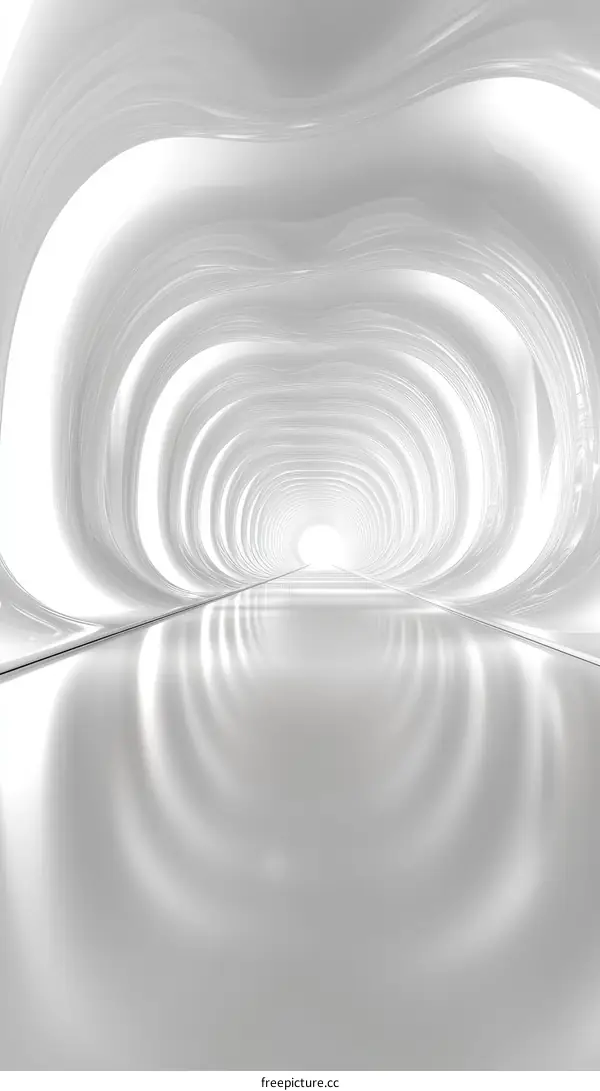Abstract White Tunnel Corridor Illustration