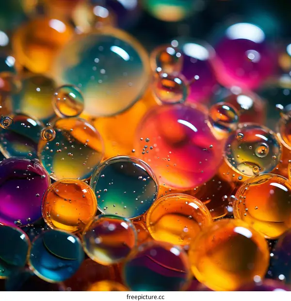 Colorful translucent spheres with a glossy surface