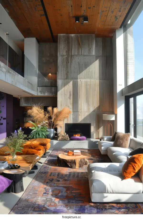 Modern and Sophisticated Concrete Living Room