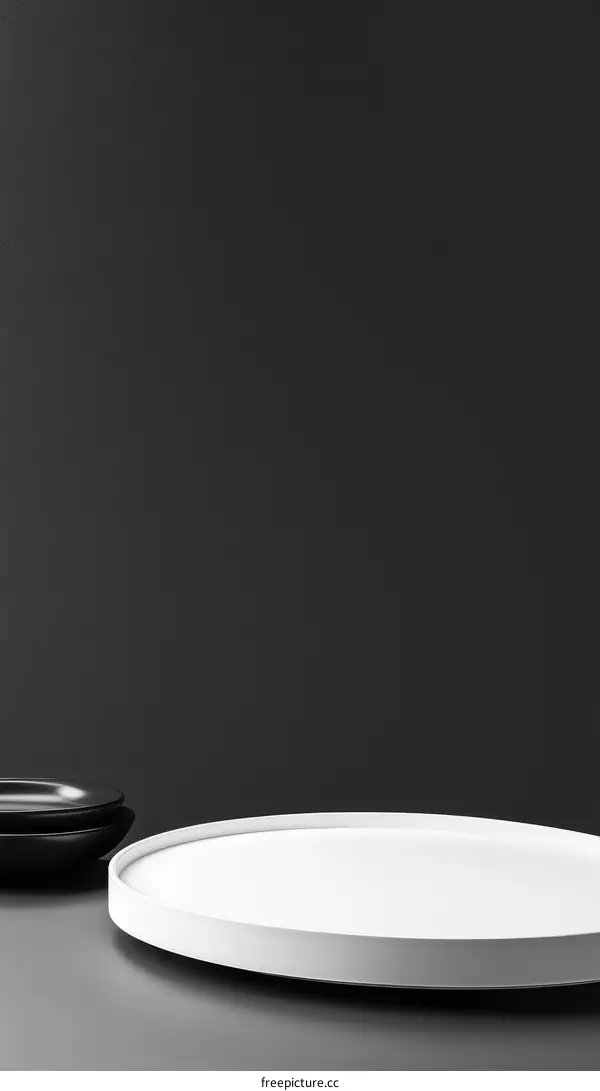 Modern Minimalist White Round Tray Display