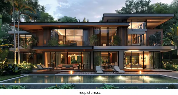 Modern Tropical Mansion Exterior Design