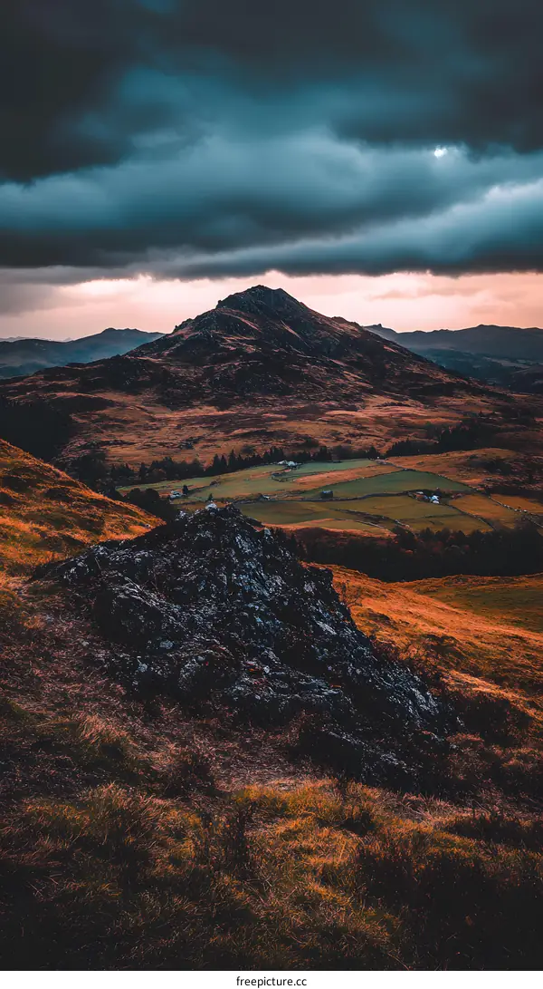 Mountain Landscape with Dramatic Clouds