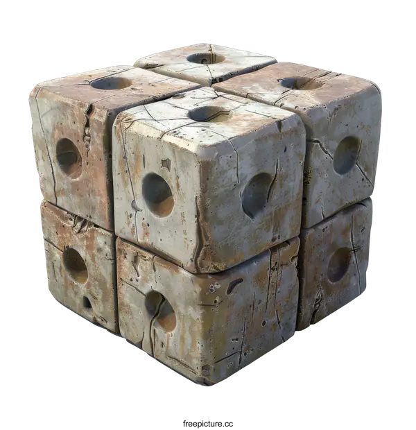 [Transparent Background PNG]Cubes made of stone