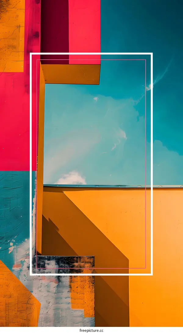 Abstract Colorful Architecture Building with a View of the Sky