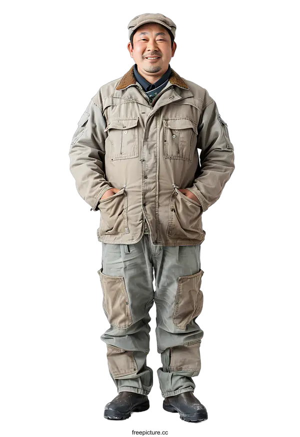 [Transparent Background PNG]Portrait of a man in work clothes