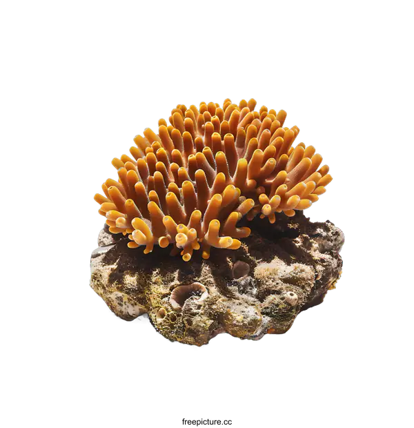[Transparent Background PNG]Orange cup coral isolated on white background