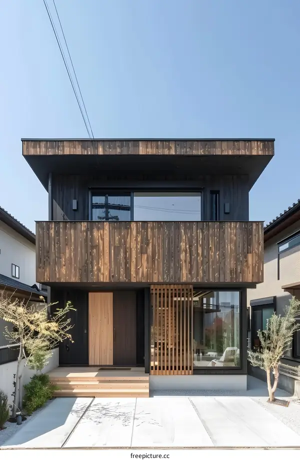 Modern Japanese House with Wood Siding
