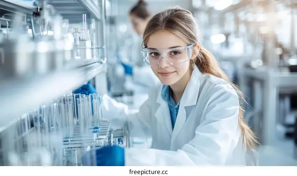 Female Scientist in a Modern Laboratory Setting
