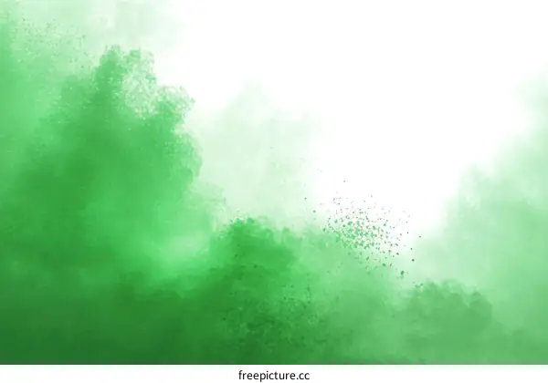 Abstract Green Powder Explosion Background