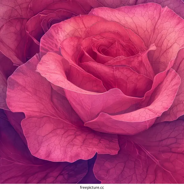 Pink rose flower with intricate petals