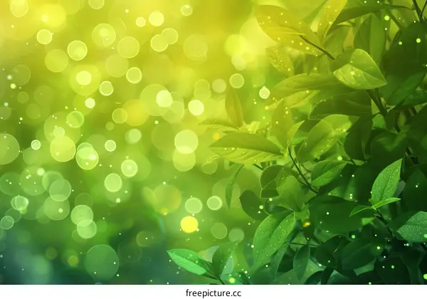 Green leaves with blurred background
