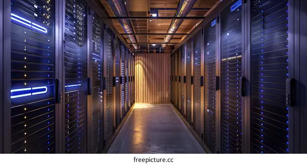 Modern Data Center with Server Racks