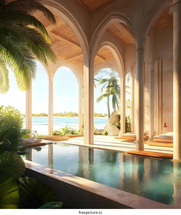 Tropical Architecture with a Pool and Ocean View