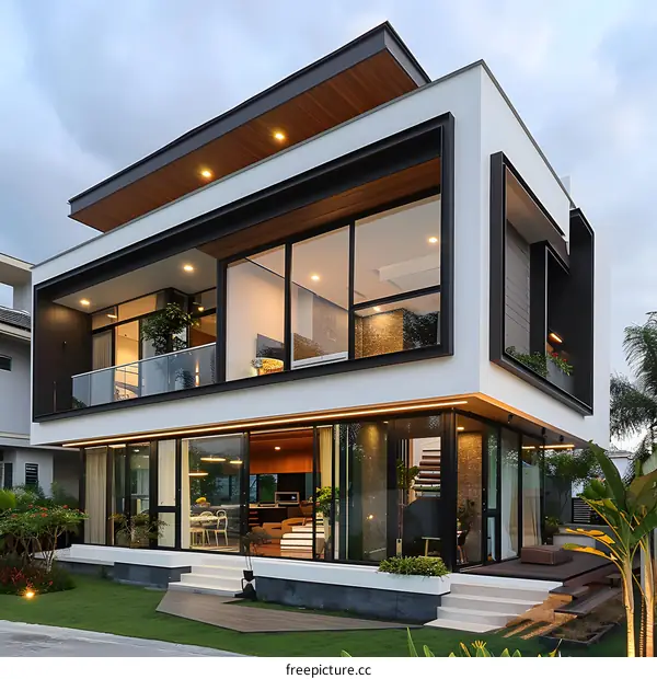 Modern Minimalist Two Story House Exterior
