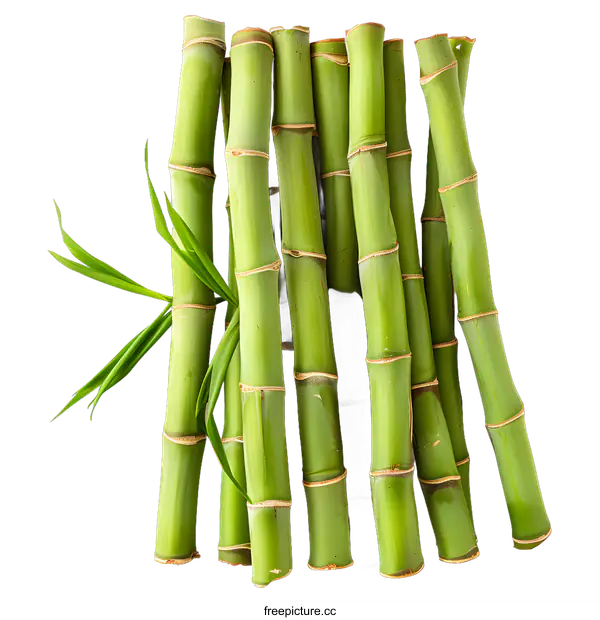 [Transparent Background PNG]Green Bamboo Stalks