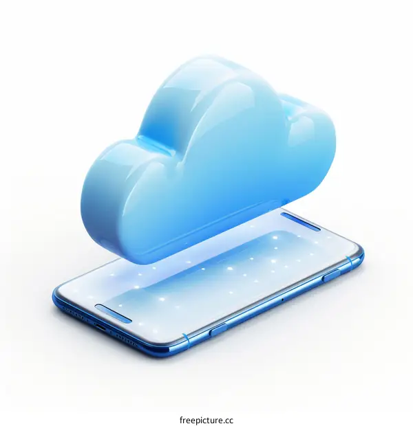 3D Illustration: Cloud Computing on Smartphone