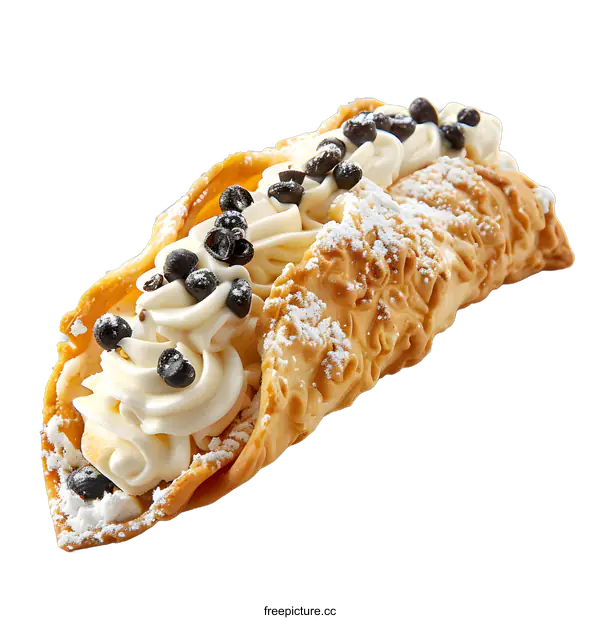 [Transparent Background PNG]Cannoli with Cream Filling and Chocolate Chips