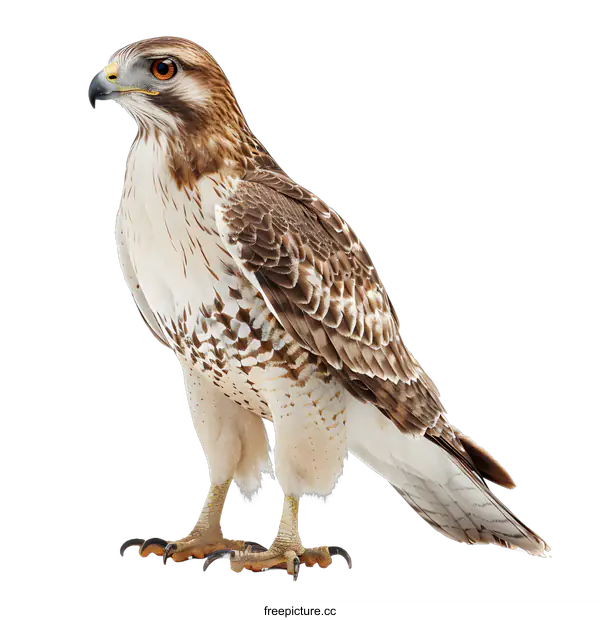 [Transparent Background PNG]A red-tailed hawk isolated on a white background
