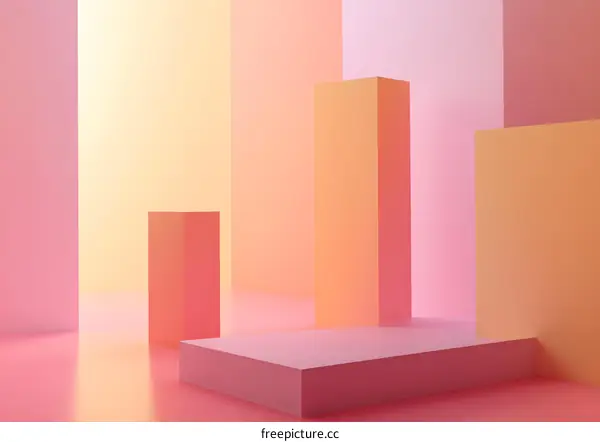 Minimalist Abstract Background with Pink and Orange Geometric Shapes