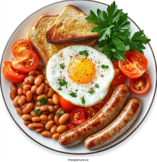 Delicious Full English Breakfast Plate