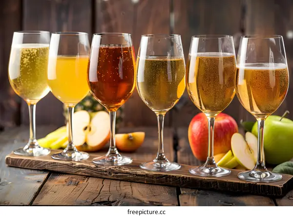 Apple Cider Tasting Flight with Fresh Apples