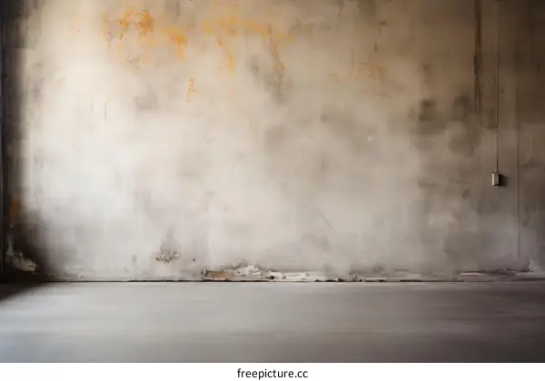 An empty room with a concrete wall and floor