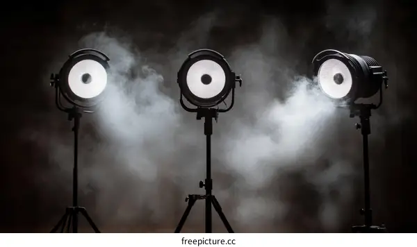 Professional Studio Lighting Equipment Set with Smoke