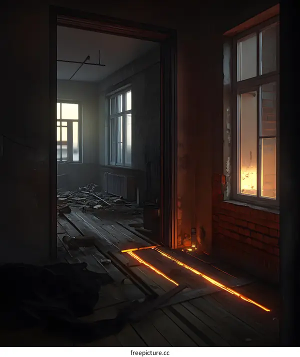 Abandoned Room With Glowing Floor