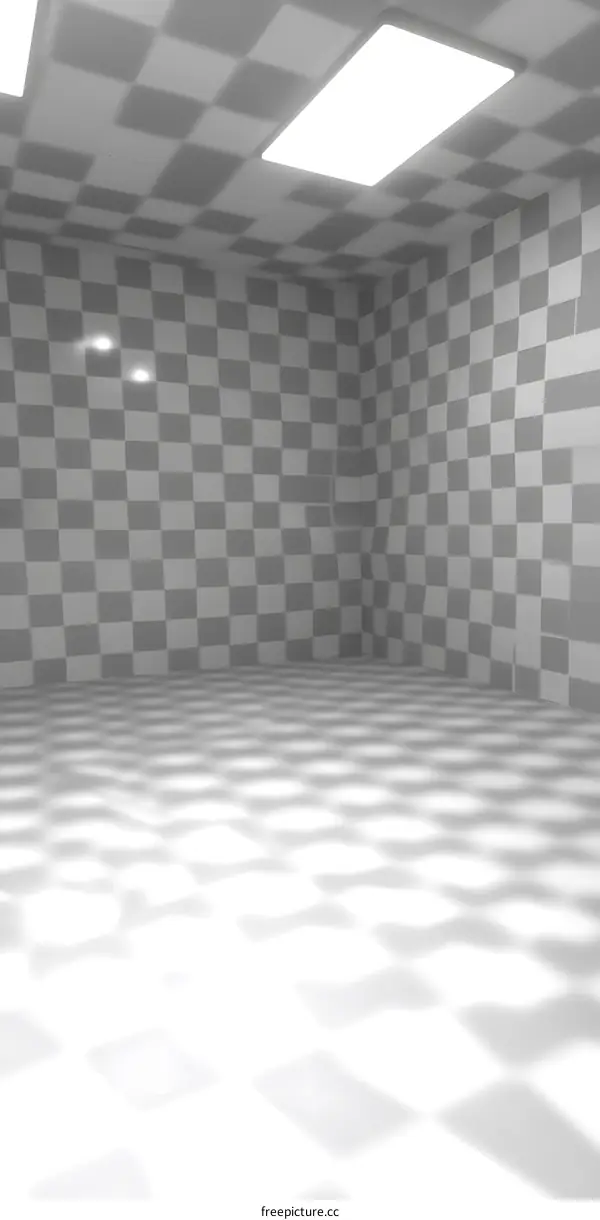 Checkered Pattern Room Background Illustration
