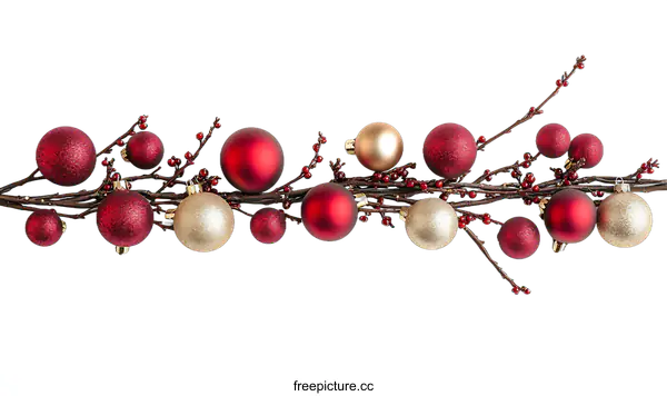 [Transparent Background PNG]Christmas Ornaments Decoration Arrangement on White Background