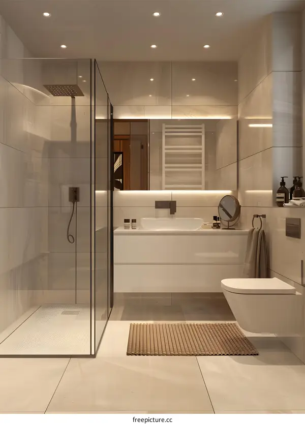 Modern and minimalist bathroom
