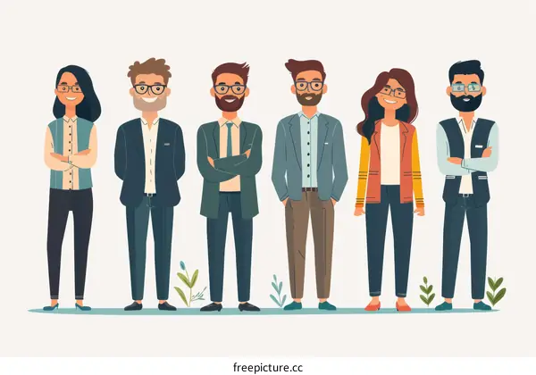 A group of business professionals posing together