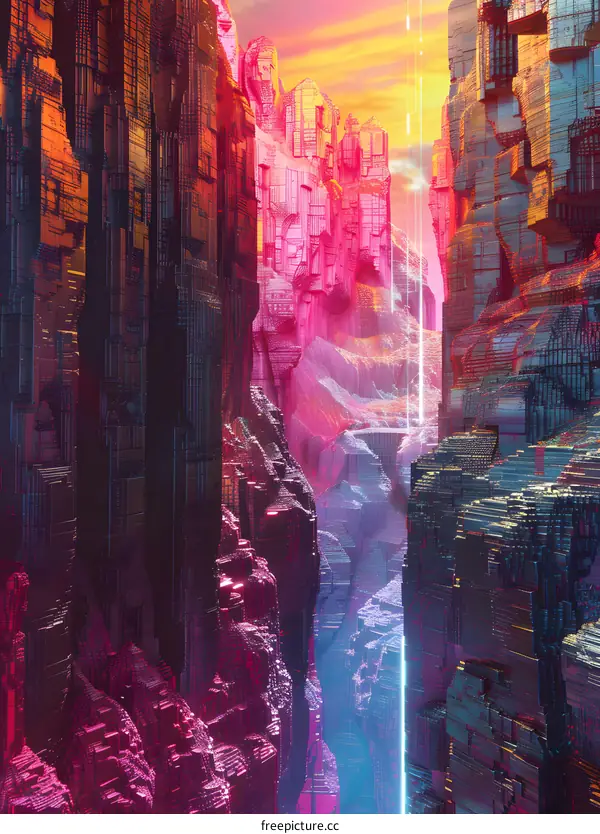 Cyberpunk Canyon Sunset
