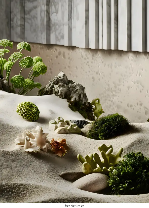 Green Sand Minimalist Nature Scene