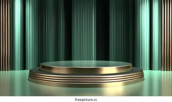 Emerald Green and Gold Display Podium