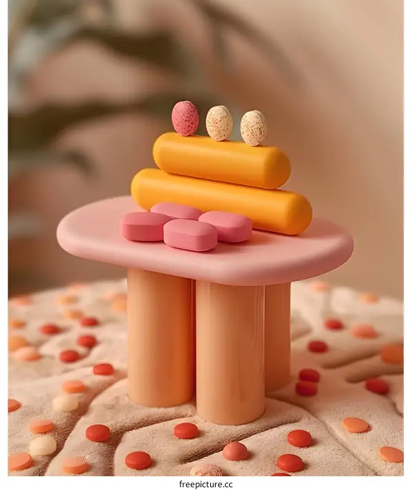 Abstract Pill Minimalist Still Life Composition