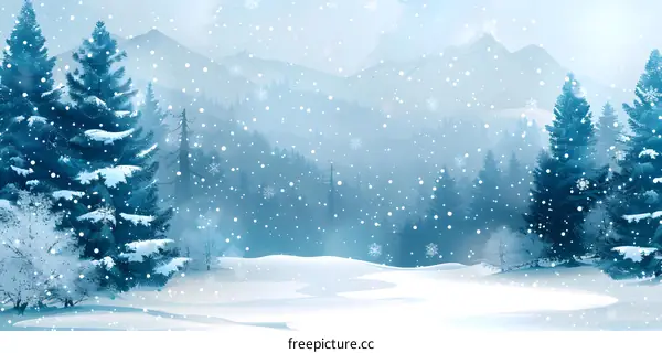 A winter snow scene