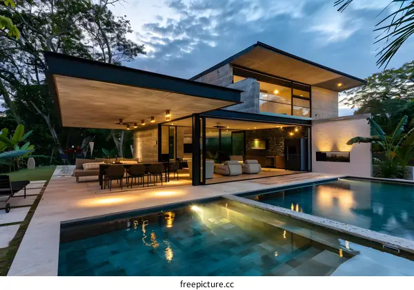 Modern House with Swimming Pool and Garden