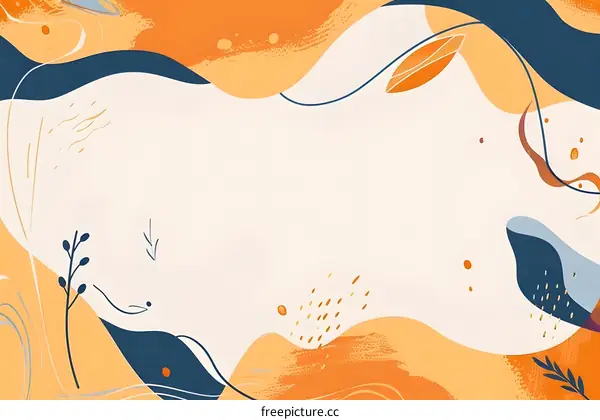 Abstract Background With  Orange and Blue Color  