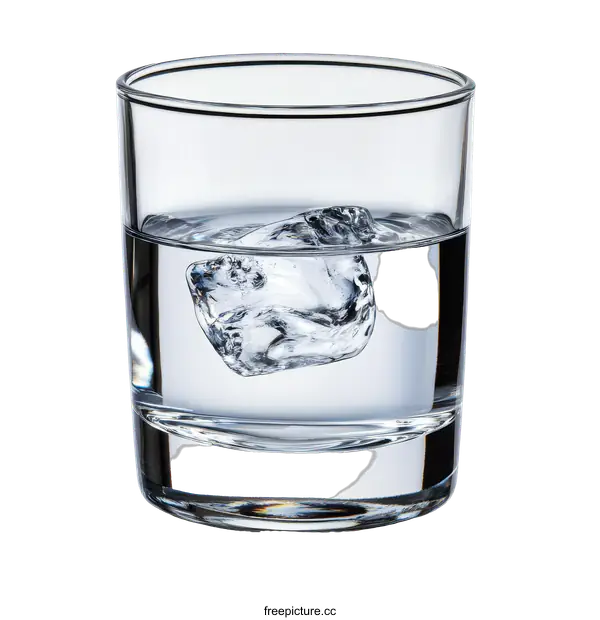[Transparent Background PNG]Clear Glass with Ice Cubes