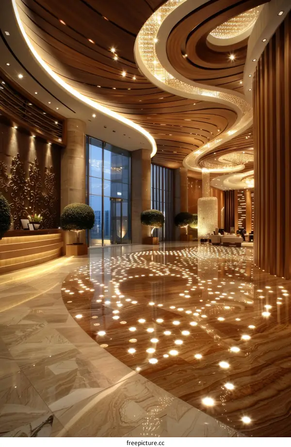 Lavish Hotel Lobby with Modern Architecture