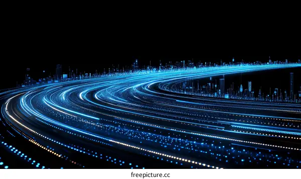 Digital City Lights Abstract Illustration