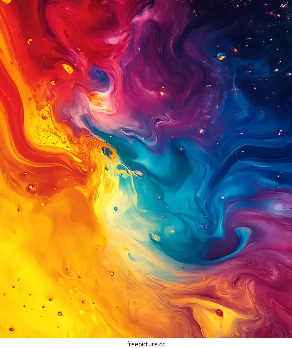 Abstract Colorful Swirling Paint Background