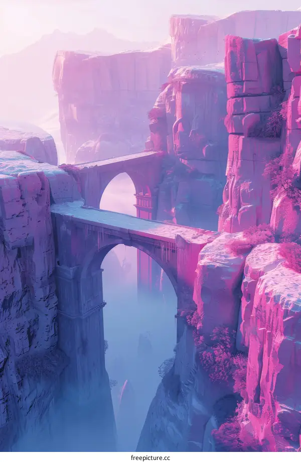 Fantasy Landscape with Majestic Bridge