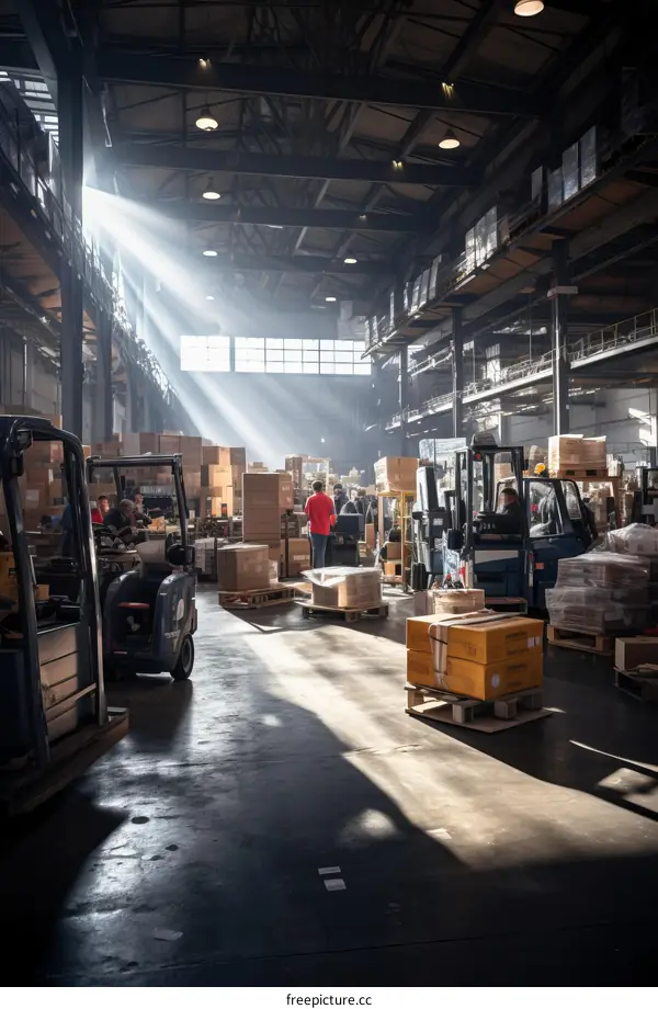 People working in a warehouse