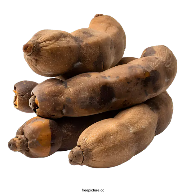 [Transparent Background PNG]Tamarind Pods on White Background