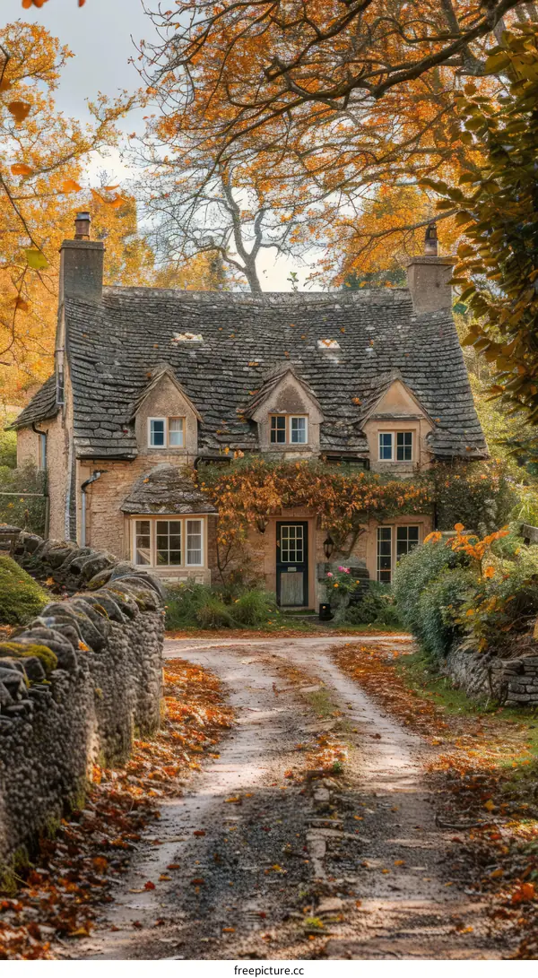 Captivating Cottage Nestled in the Autumn Foliage