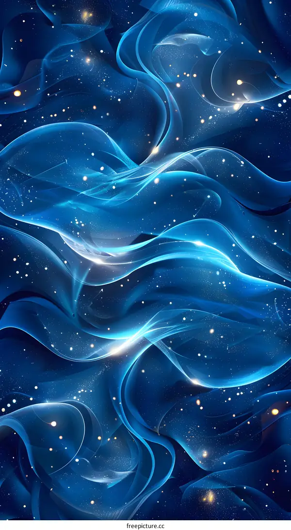 Blue Abstract Wavy Liquid Background