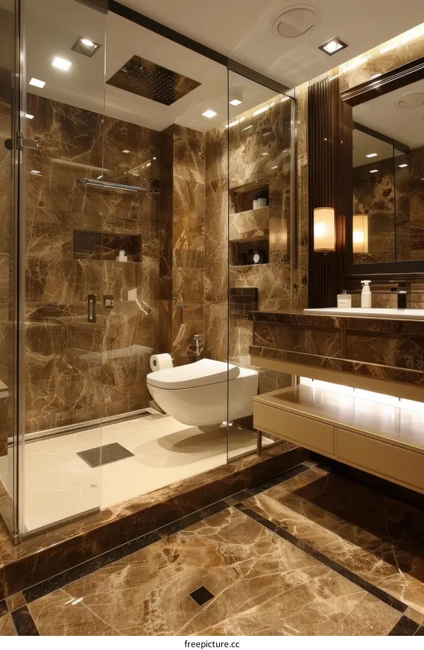 Luxury Modern Bathroom Design with Marble