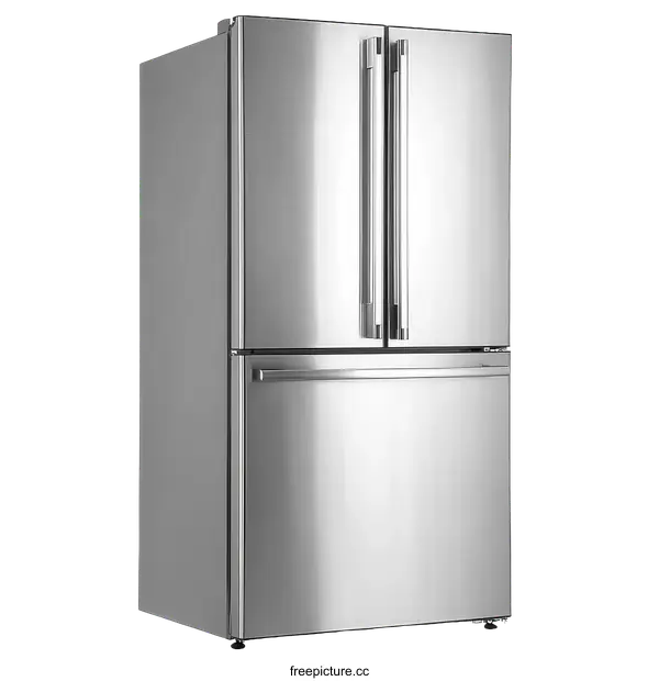 [Transparent Background PNG]Modern Stainless Steel Refrigerator Image